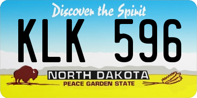 ND license plate KLK596