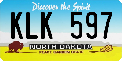 ND license plate KLK597