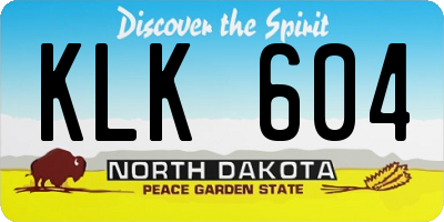 ND license plate KLK604