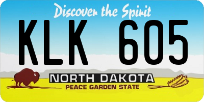 ND license plate KLK605
