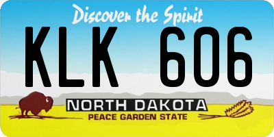 ND license plate KLK606