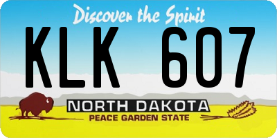 ND license plate KLK607