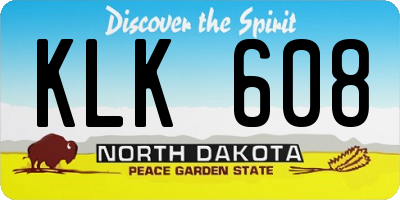 ND license plate KLK608