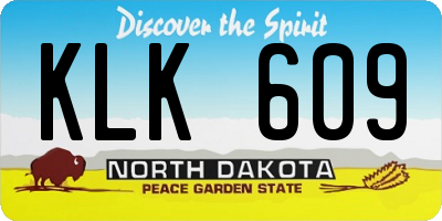 ND license plate KLK609