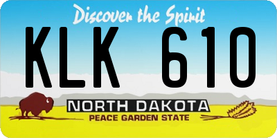 ND license plate KLK610