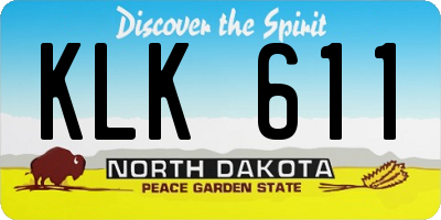 ND license plate KLK611