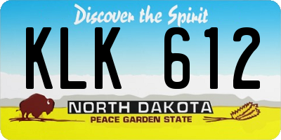 ND license plate KLK612