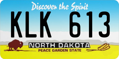 ND license plate KLK613