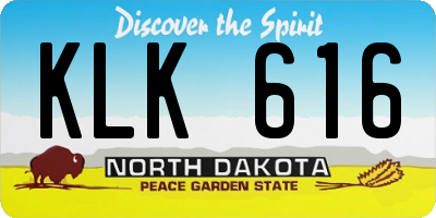 ND license plate KLK616