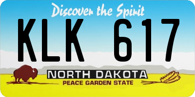 ND license plate KLK617