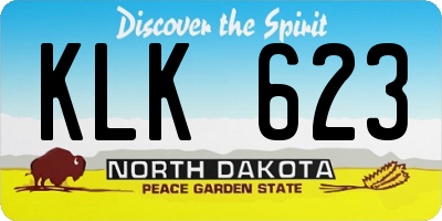 ND license plate KLK623