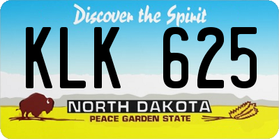 ND license plate KLK625