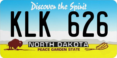 ND license plate KLK626