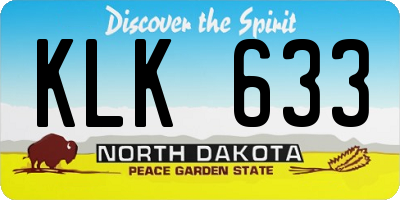 ND license plate KLK633