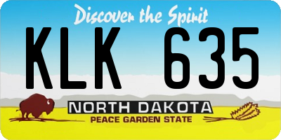 ND license plate KLK635