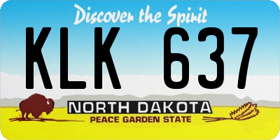 ND license plate KLK637