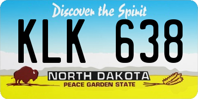 ND license plate KLK638
