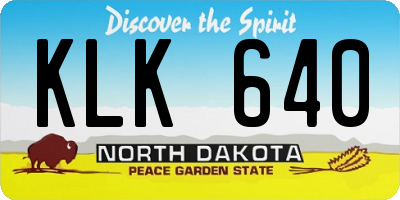 ND license plate KLK640