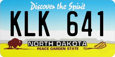 ND license plate KLK641