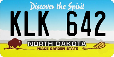 ND license plate KLK642