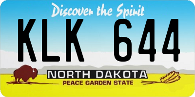 ND license plate KLK644