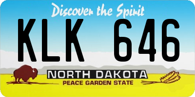 ND license plate KLK646