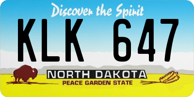 ND license plate KLK647