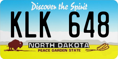 ND license plate KLK648
