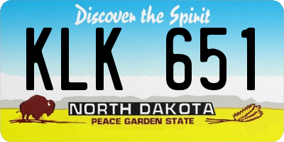 ND license plate KLK651