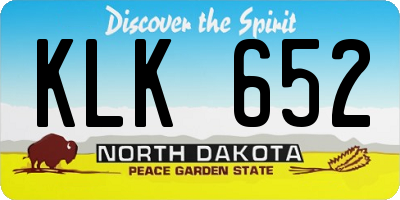 ND license plate KLK652