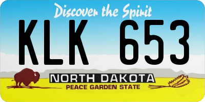 ND license plate KLK653