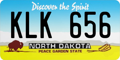 ND license plate KLK656