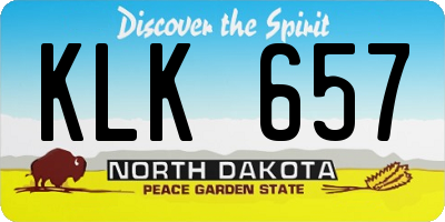 ND license plate KLK657