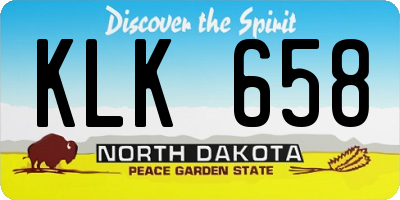 ND license plate KLK658
