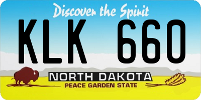 ND license plate KLK660