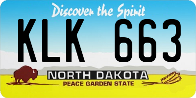 ND license plate KLK663