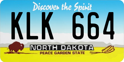 ND license plate KLK664