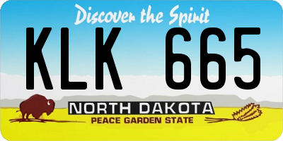 ND license plate KLK665