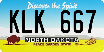 ND license plate KLK667