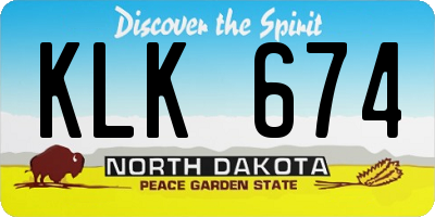 ND license plate KLK674