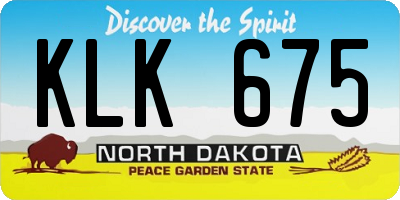 ND license plate KLK675