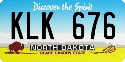 ND license plate KLK676