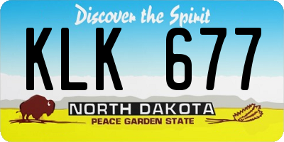 ND license plate KLK677