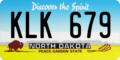 ND license plate KLK679