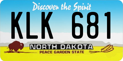 ND license plate KLK681
