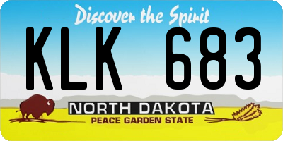 ND license plate KLK683