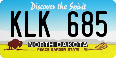 ND license plate KLK685