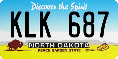 ND license plate KLK687