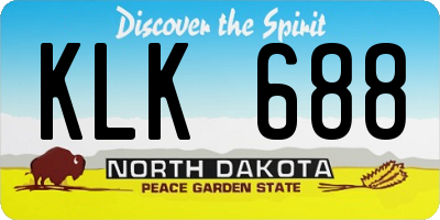 ND license plate KLK688