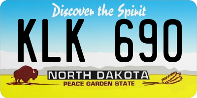 ND license plate KLK690